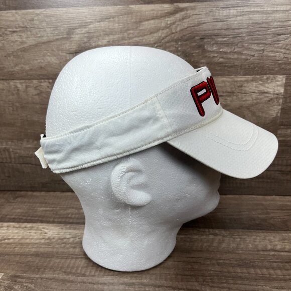 Ping Visor Hat White Red Adjustable Hook and Loop One Size Golf - Picture 2 of 8
